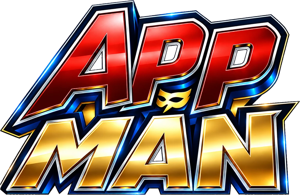 App Man — red and gold metallic logo